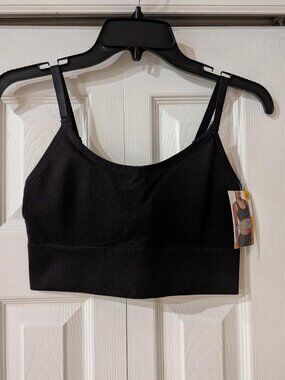 Avia Seamless Longline Scoop Neck Black Bra Large